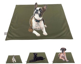 Hundedecke Softshell für kleine, mittlere & große Hunde / Hundedecke wasserabweisend / Hundedecke Auto / Hundedecke Sofa / Farbe: Olivegrün