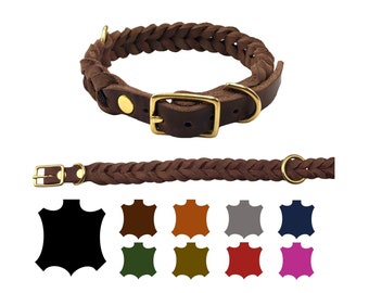 Hundehalsband Fettleder Messing Hundehalsband Leder mittlere/ große Hunde