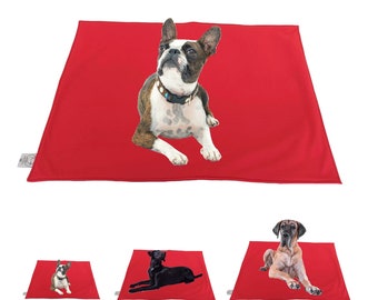 Hundedecke Softshell für kleine, mittlere & große Hunde / Hundedecke wasserabweisend / Hundedecke Auto / Hundedecke Sofa / Farbe: Rot