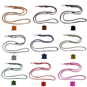 Dog leash greased leather small dogs / large dogs 2 m / 2.40 m / 2.80 m / 3.50 m / 5 m double leash adjustable image 9