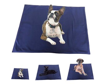 Hundedecke Softshell für kleine, mittlere & große Hunde / Hundedecke wasserabweisend / Hundedecke Auto / Hundedecke Sofa / Farbe: Marineblau