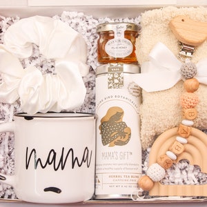 Caja de regalo para nueva mamá, regalo para futura mamá, regalo para baby shower, regalo posparto, regalo para nuevos padres, canasta de regalo para mamá, paquete de cuidado para ella, regalo para nuevo bebé