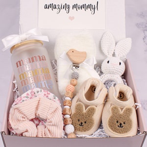 Deluxe New Mom & Baby Gift Box for Women After Birth, Baby Gift