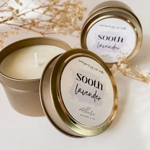Lavender Relax Soy Candle-Candle Tin- 4 oz Candle-