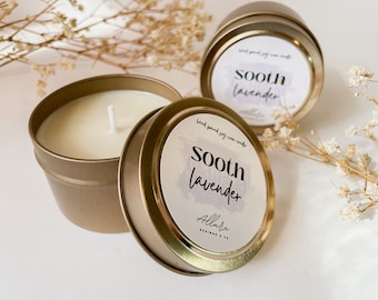 Lavender Relax Soy Candle-Candle Tin- Vela de 4 oz-