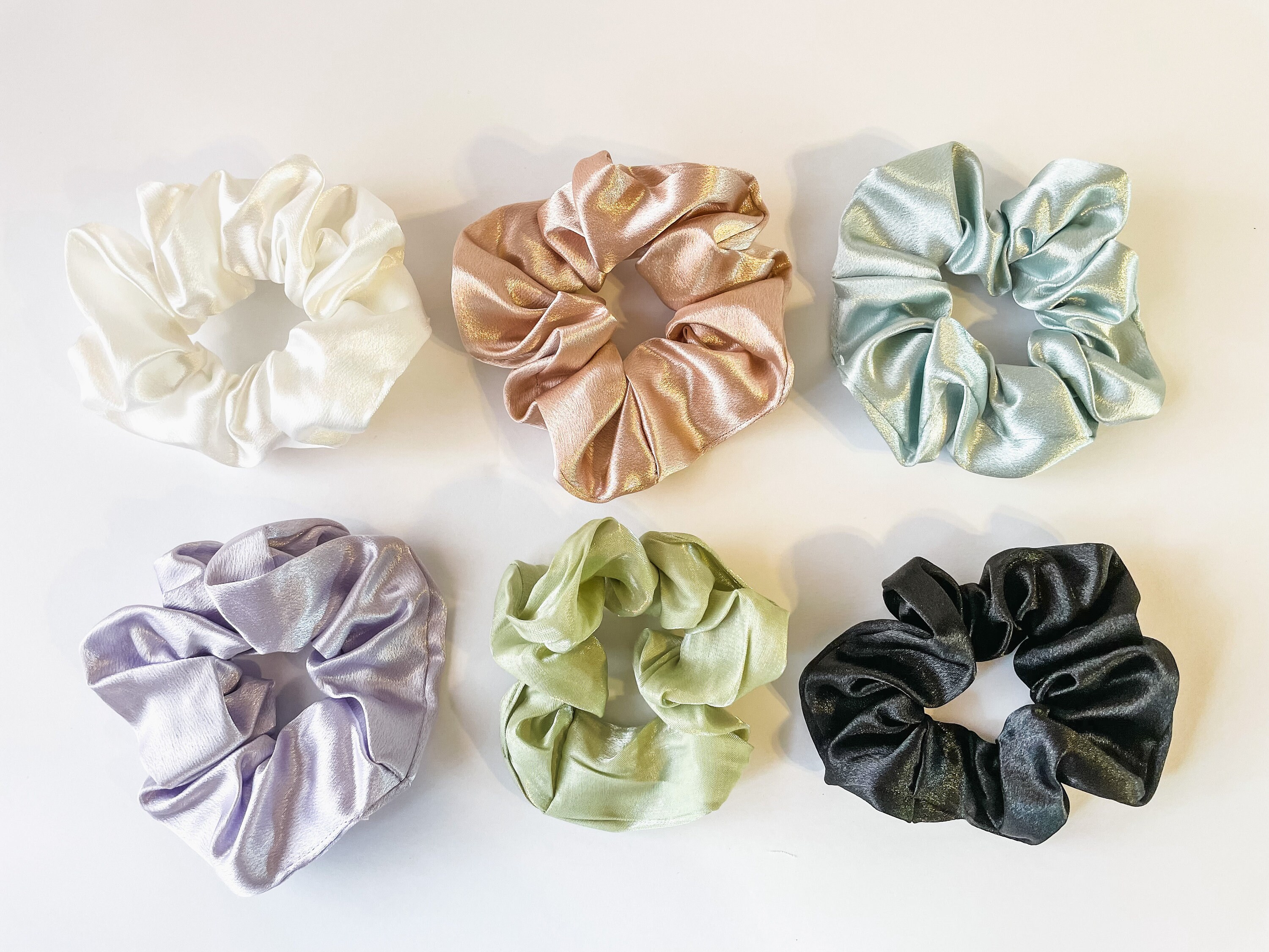 Confezione Da 12 Elastici Per Capelli In Raso Di Lino Liscio - Idea Regalo Per Damigelle, Addio Al Nubilato E Matrimoni (Blu Fresco) - 3