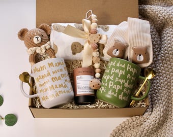 New Parents Gift Box, Mom and Dad Mugs, Baby Shower Gift
