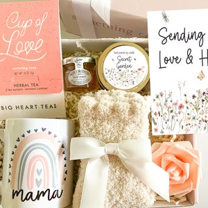 Cesta de presente de spa para mimos, pacote de cuidados para ela, nova caixa de presente para mamãe, caixa de presente aconchegante Hygee, presente de amizade para mulheres, caixa de presente de chá, caixa de presente para mamãe