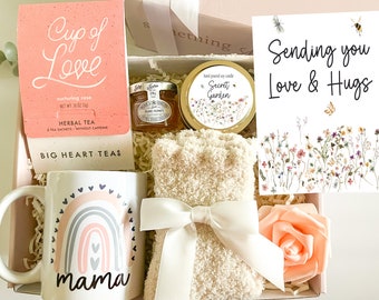 Pampering Spa Gift Basket, Care Package for Her, New Mom Gift Box, Cozy Hygee Gift Box, Friendship Gift For Women, Tea Gift Box,Mom Gift Box