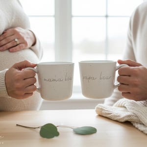 Cadeau pour les nouveaux parents, maman ours, papa ours, tasses en céramique, panier post-partum non sexiste image 6