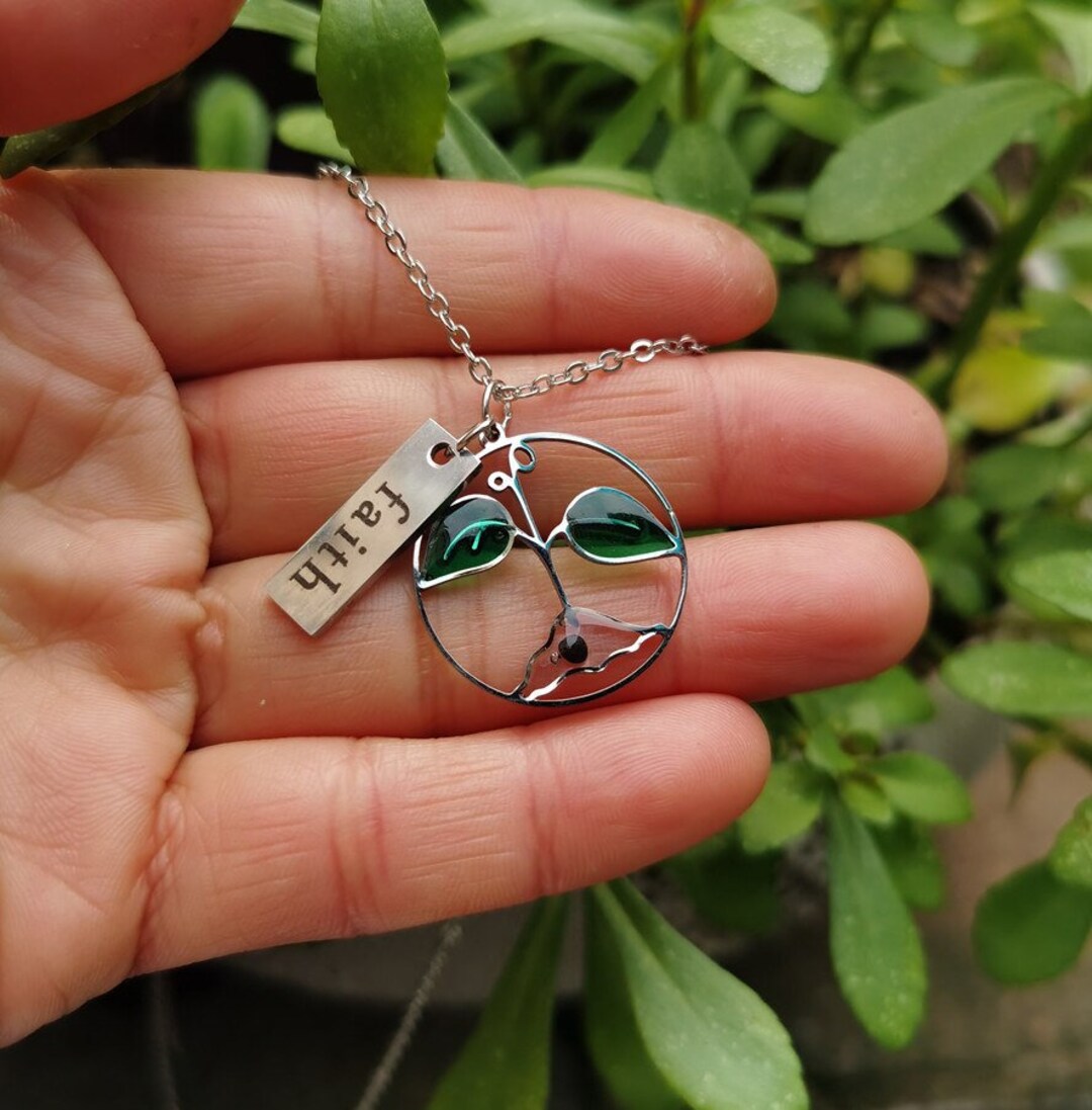 Mustard Seed Necklace Mustard Seed Jewelry Strength Etsy