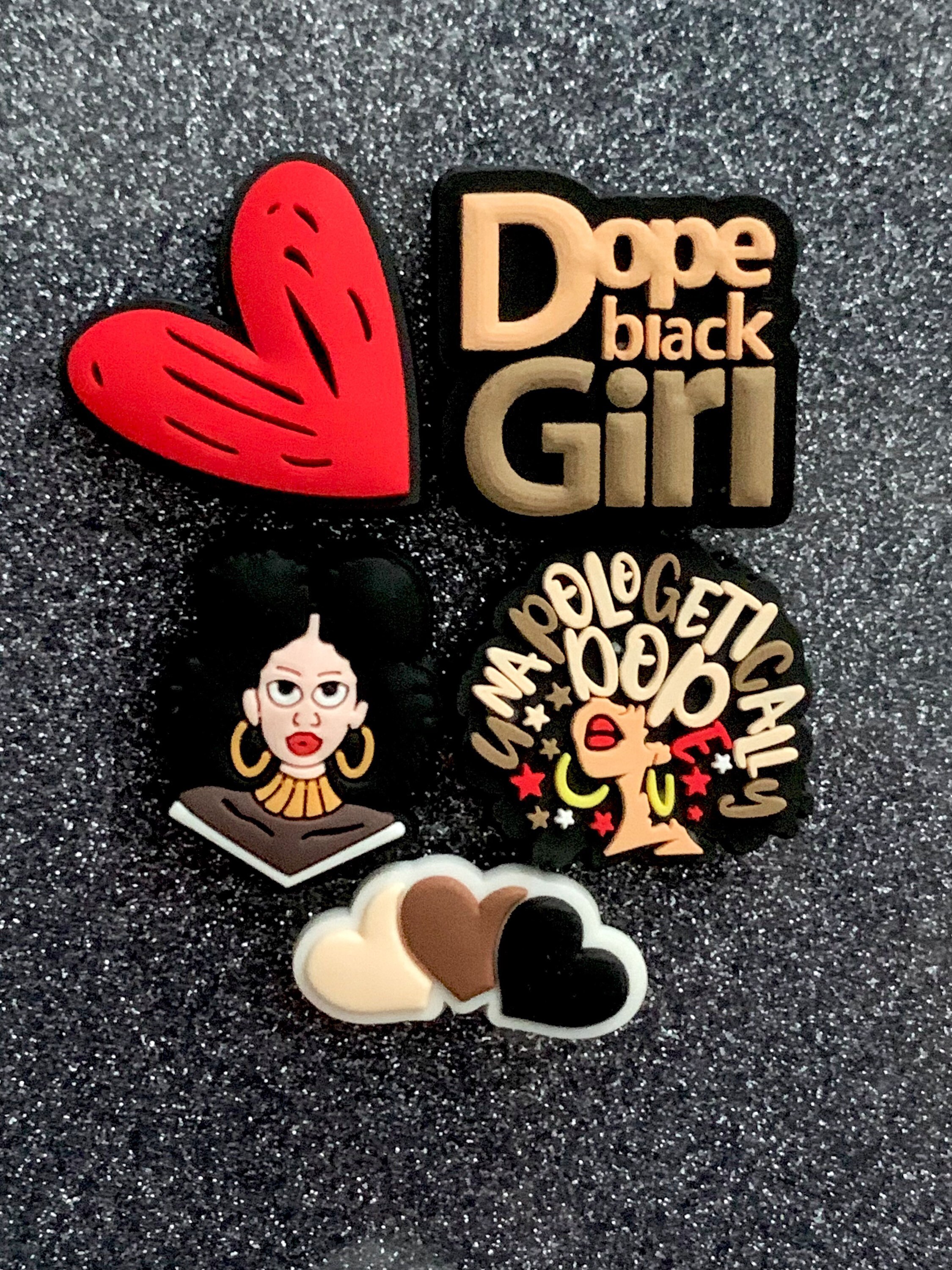 Black Girl Shoe Charms | Shoe Charms | Bracelet Charms | Fashion Char…