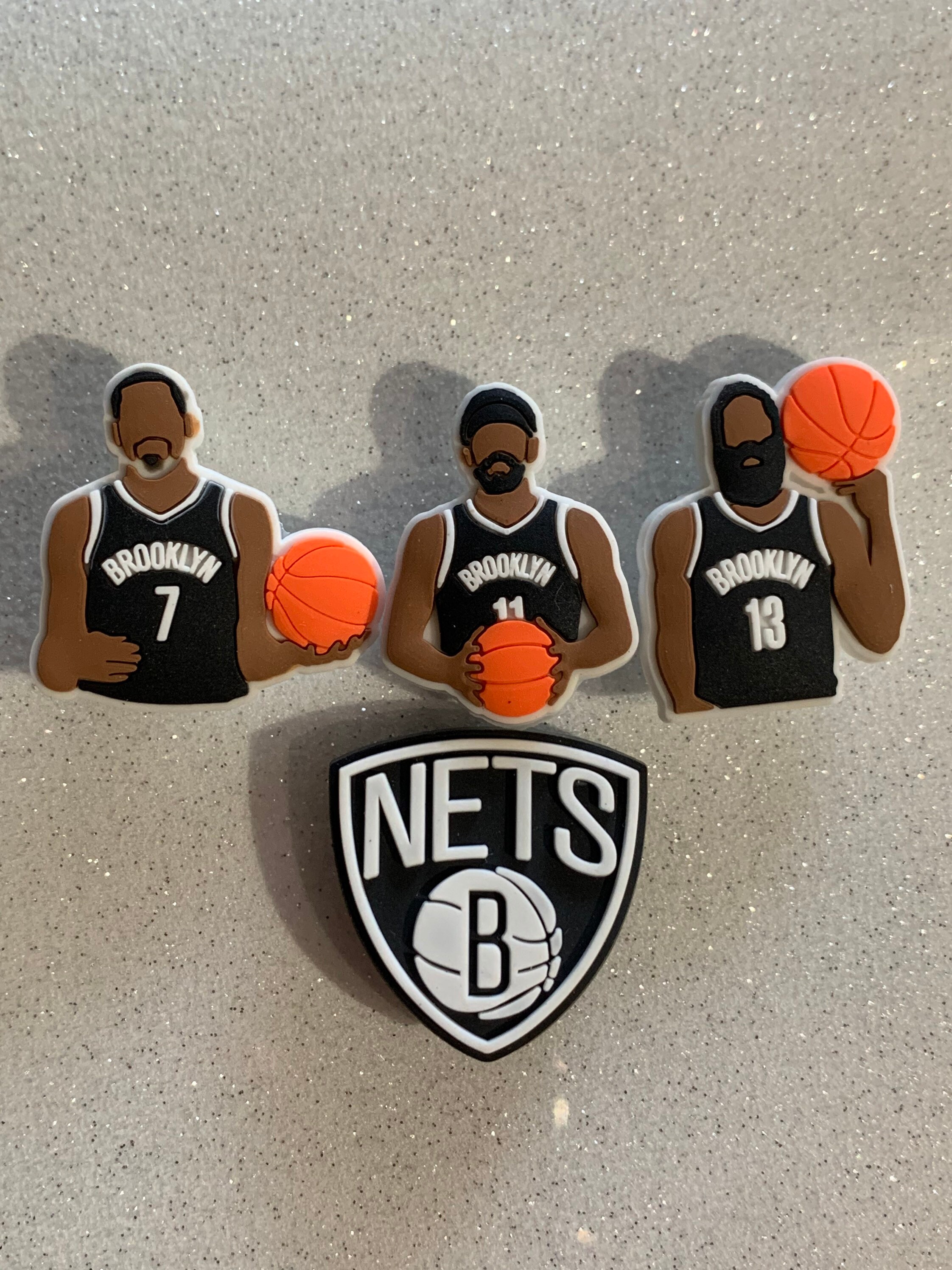 Brooklyn Nets Croc Charms | Shoe Charms | Bracelet Charms | Fashion C…