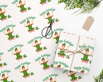 Yoga Wrapping Paper, Yoga Christmas Gift, Wrapping Paper, Yoga Gift Wrap, Yoga Christmas Paper, Yoga Holiday Gift, Yoga Holiday Wrap