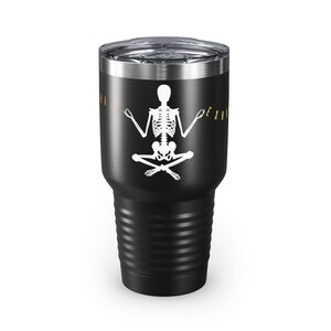 Yoga Ringneck Tumbler, Skeleton Tumbler, Yoga Halloween Gift, Halloween Tumbler, Yoga Tumbler