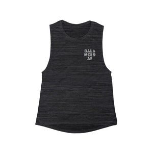 Balanced AF Tank, Yoga Top, Yoga Tank Top, Fitness Top, Activewear, Yoga Gift Women&#39;s Flowy Scoop Muscle Tank