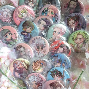 Holographic anime button pin