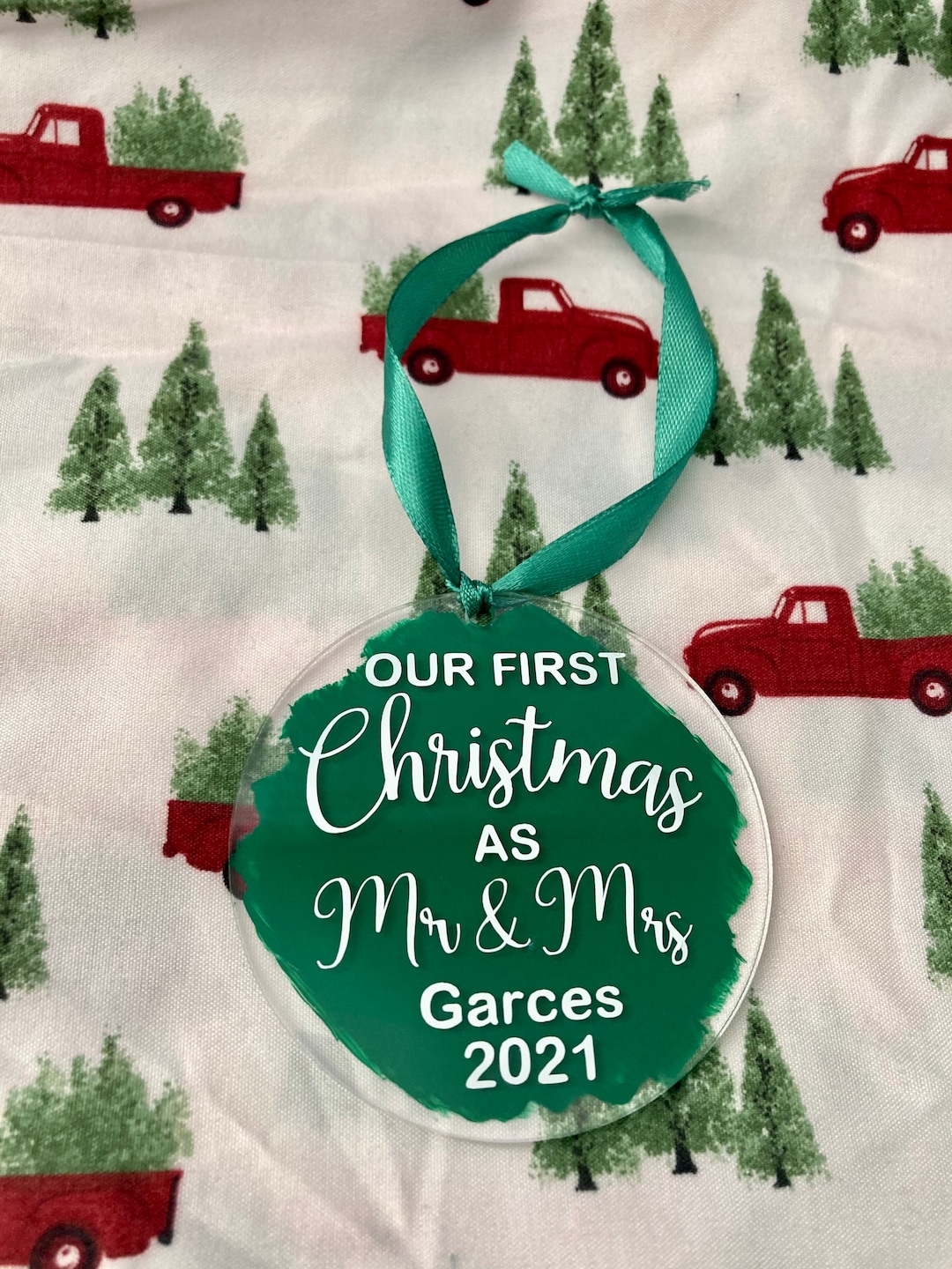 Acrylic Wedding Christmas Ornament First Christmas Married Ornament