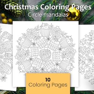 Winter Coloring Pages, Mandalas | Holidays relax, Christmas coloring books for adults and kids | 2024 New Years Coloring Sheets | PDF, PNG