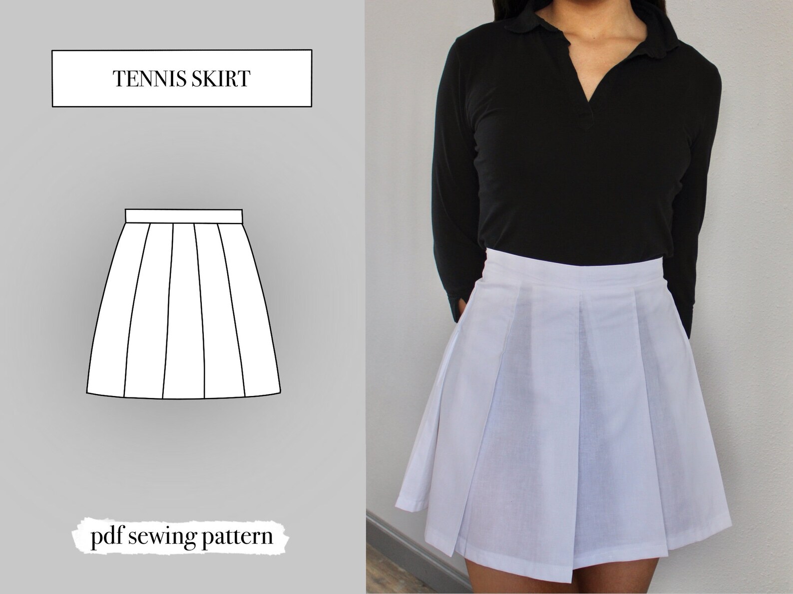 Tennis Skirt Pattern Pleated Tennis Skirt Pattern Pleated | Etsy