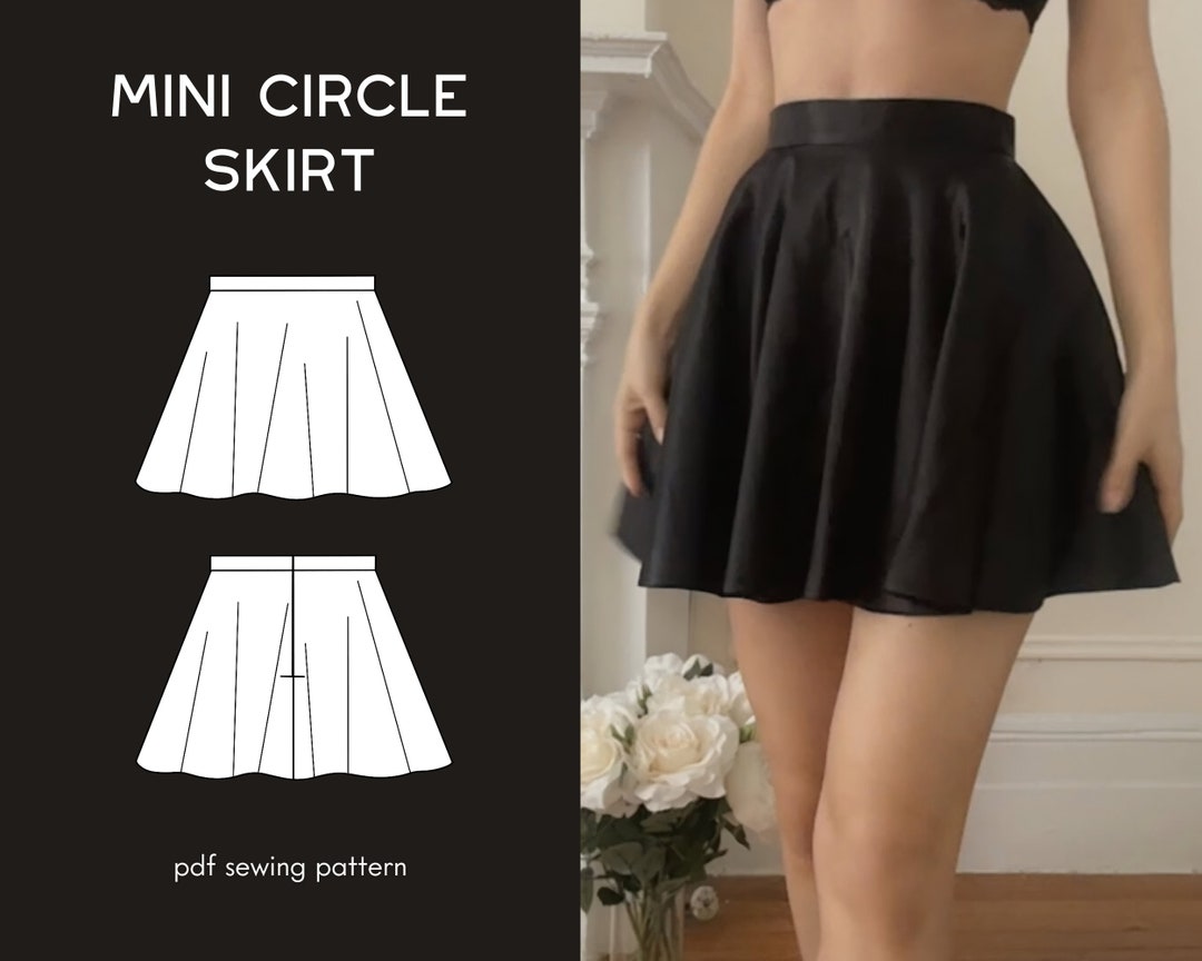 Mini Skirt Sewing Pattern, Mini Skirt Pattern, Circle Skirt Pattern