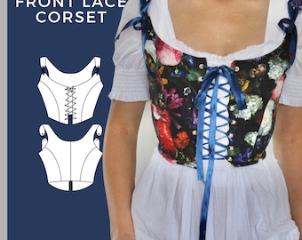 Korset Top naaipatroon Download PDF | Naaipatronen voor tops | PDF-toppatroon | Crop Top Bustier naaipatroon | Directe download