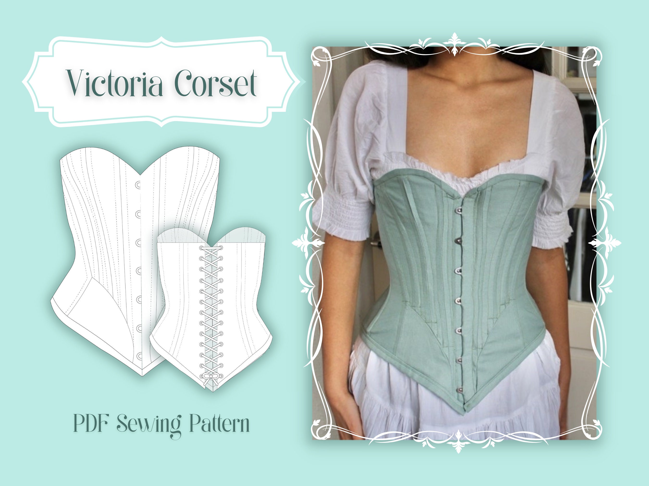 Corset Pattern Amelie a Modern 12 Panel Over-bust 'plunge' Corset Pattern  Size UK 8-26, US 4-22 -  Canada