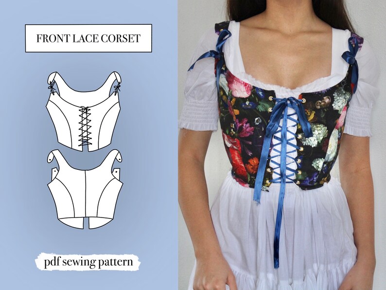 Corset Top Sewing Pattern Download PDF | Sewing Patterns for Tops | PDF Top Pattern | Crop Top Bustier Sewing Pattern | Instant Download 