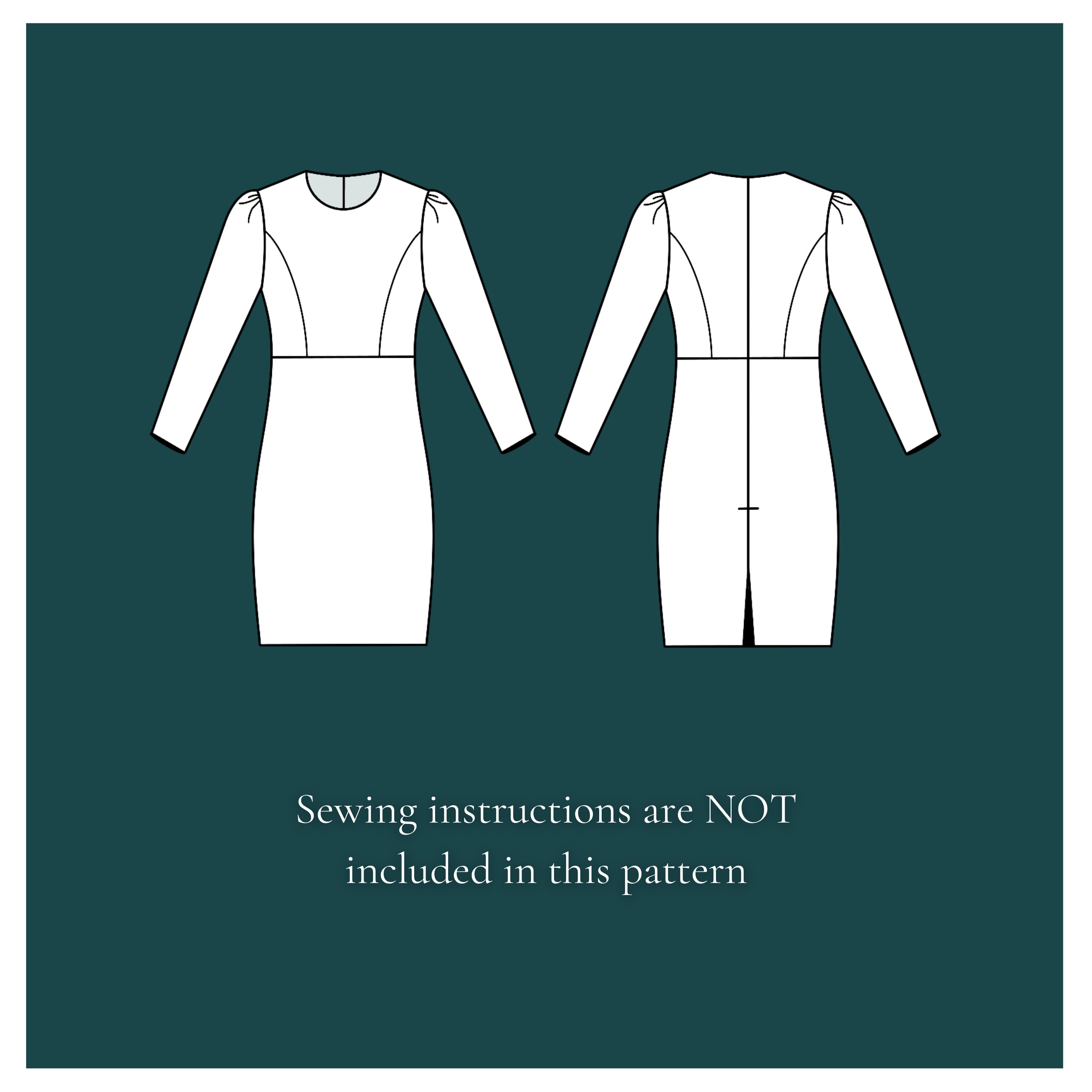 long sleeve pencil dress pattern Long Sleeve Pencil Dress Sewing Pattern, Ankle Length (PDF Pattern)