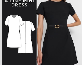 A-Line Dress Pattern, Dress Sewing Pattern, Summer Dress Pattern, Elegant Dress Pattern, Easy Dress Pattern, PDF Sewing Pattern, Digital