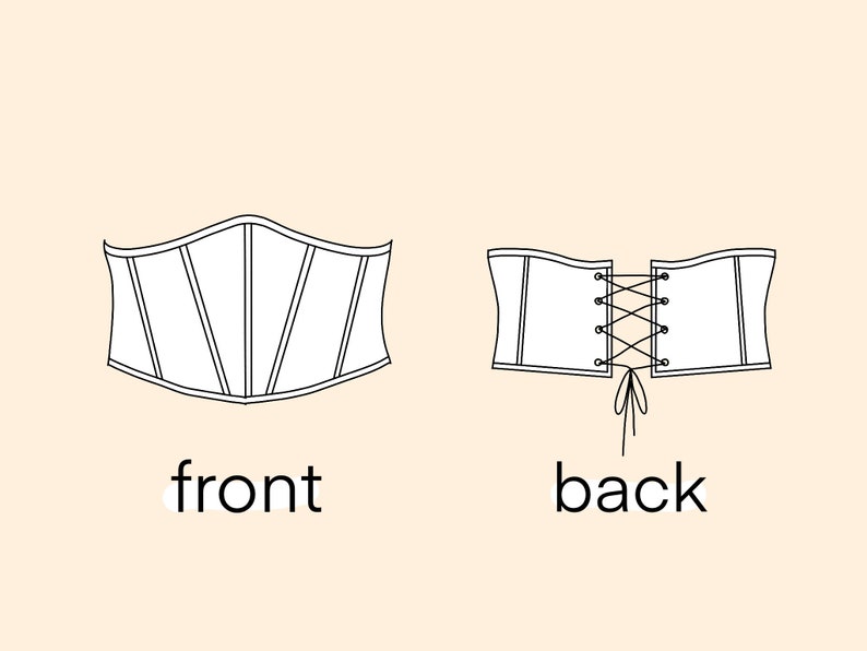 PDF underbust corset belt sewing pattern printable Etsy