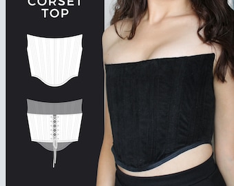Strapless Corset Sewing Pattern, Women Top Sewing Pattern Pdf, Modern Corset Pattern, Cottagecore Corset Sewing Pattern, Instant Download