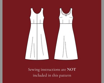 Sweetheart Neckline Dress Pattern, Bodycon Dress Pattern, Summer Dress Sewing Pattern, Midi Dress Pattern, Simple Dress Pattern, US 2-20 PDF