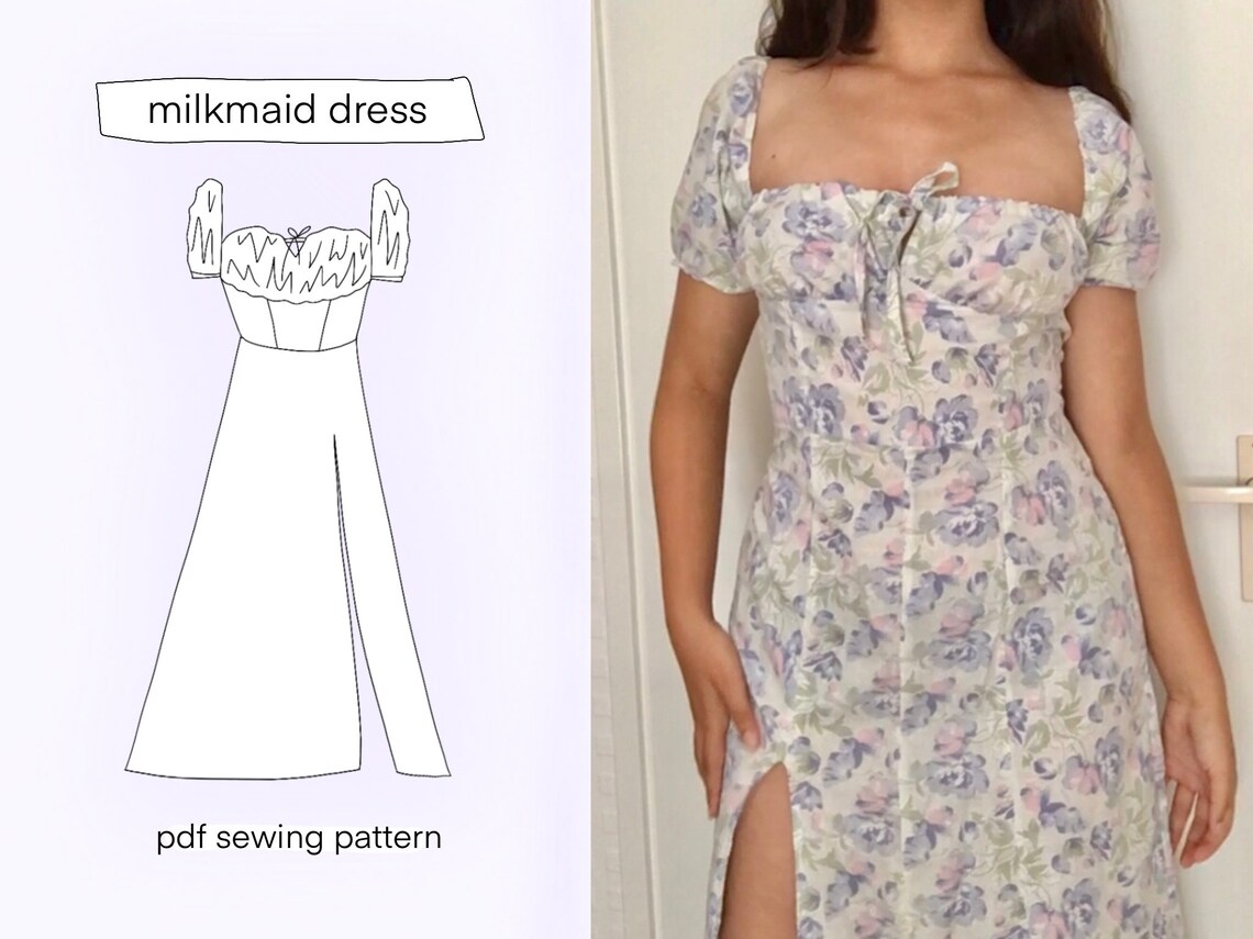 Milkmaid dress sewing pattern summer dress milk maid pdf | Etsy