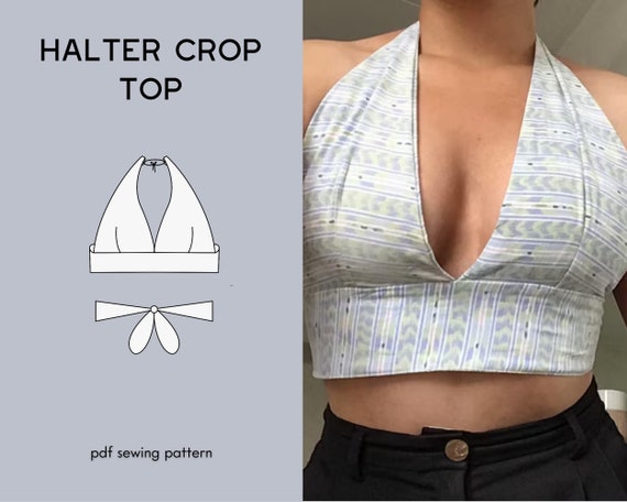 Simple Halter Top Sewing Pattern Size Eu 34-44 XS-L PDF 