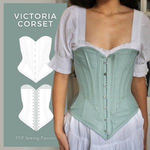 Cupped Top Bustier Sewing Pattern for Women, Boned Corset With Cups,  Digital Pdf Sewing Patterns 