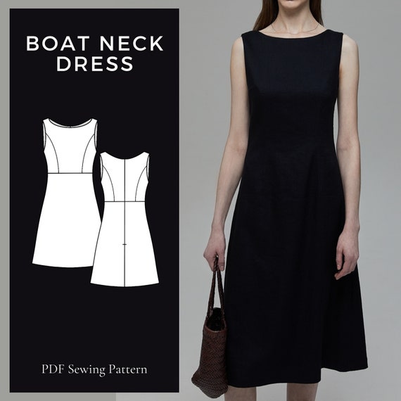 Boat Neckline Dress Sewing Pattern, Sleeveless Dress Pattern, Midi Dress Pattern, A-line Dress Pattern, Easy Sewing Patterns, Digital PDF - Etsy Boat Neckline Dress Sewing Pattern, Sleeveless Dress Pattern, Midi Dress Pattern, A-line Dress Pattern, Easy Sewing Patterns, Digital PDF - Etsy