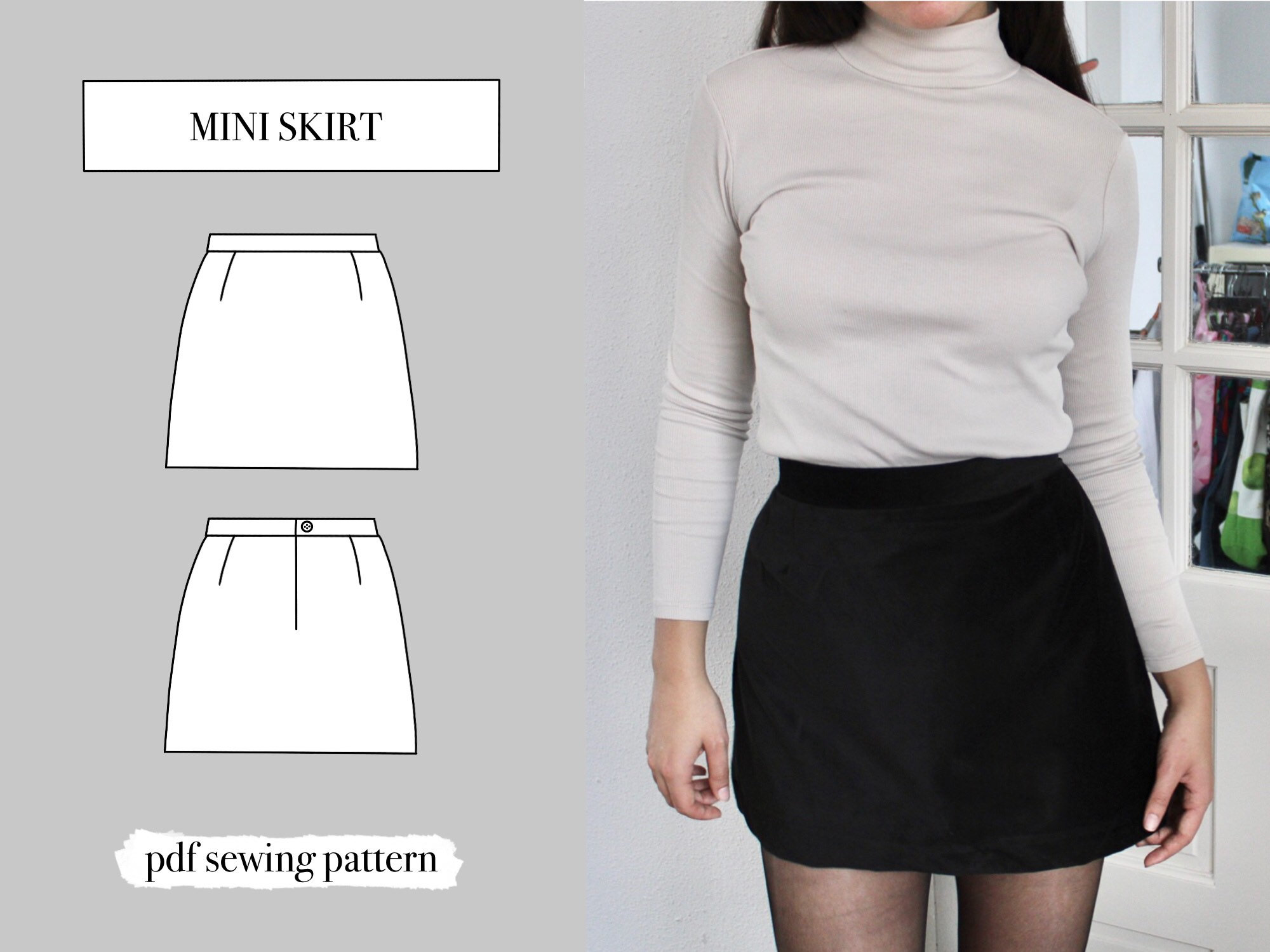 Mini Skirt Sewing Pattern Digital Downloadable PDF File for - Etsy