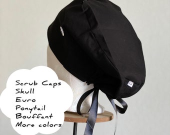 Solid color  Scrub cap for women, Euro style nurse hat, ponytail scrub hat, Dental Scrub hat, unisex scrub cap, nurse gift ideas