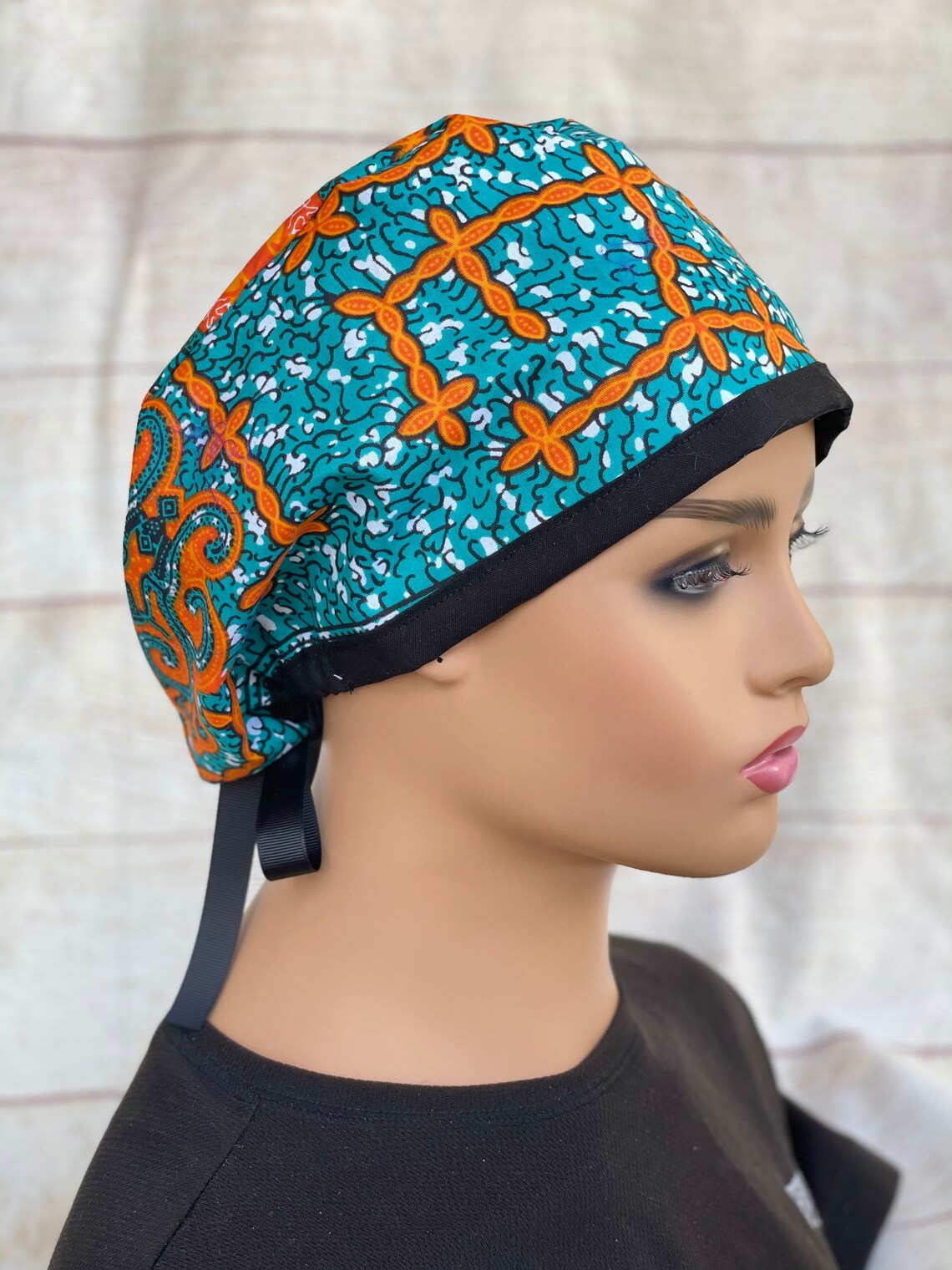 African Scrub cap for women Euro style nurse hat ponytail Etsy
