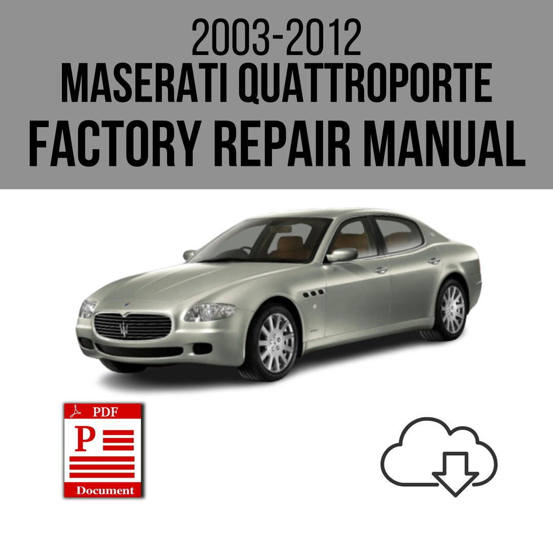 Maserati Quattroporte 20032012 Service Repair Manual Download Etsy