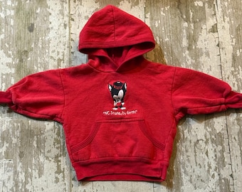 Sudadera vintage NC State Wolfpack, roja, talla 6 meses