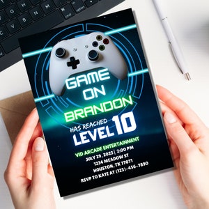 Video Game Invite | Gamer Invitation | Gamer Invitation | Video Game Party | 5x7