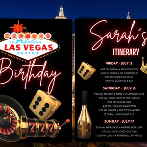 Cumpleaños en Las Vegas, Itinerario de cumpleaños, Itinerario de Las Vegas, Fin de semana de Las Vegas, Itinerario de fin de semana