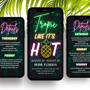 Modelo de Roteiro Tropical | Roteiro de Aniversário | Roteiro de Fim de Semana | Agenda Digital