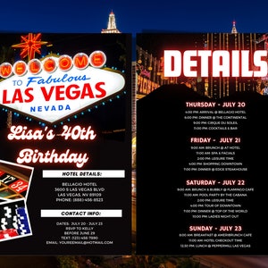 Cumpleaños en Las Vegas / Itinerario de cumpleaños / Itinerario en Las Vegas / Fin de semana en Las Vegas / Itinerario de fin de semana / 5x7