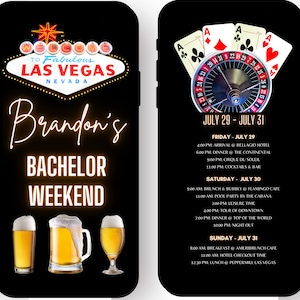 Vegas Itinerary | Las Vegas Weekend | Bachelor Weekend | Weekend Itinerary | Digital Schedule | Bachelor Itinerary
