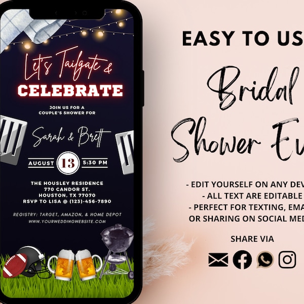 Bridal Shower Evite Etsy