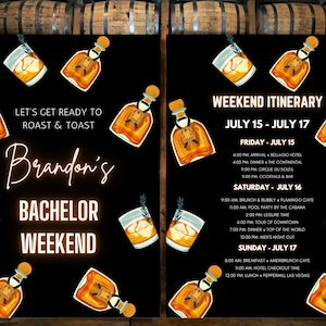Bachelor Weekend Itinerary | Bachelor Party Itinerary | Weekend Itinerary | Bachelor Weekend Itinerary Template | Digital Schedule