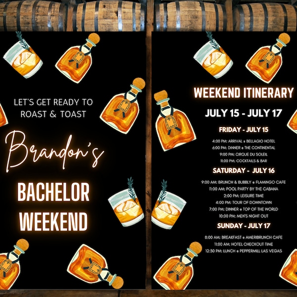 Bachelor Weekend Itinerary | Bachelor Party Itinerary | Weekend Itinerary | Bachelor Weekend Itinerary Template | Digital Schedule